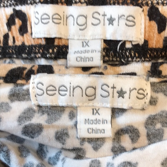 Seeing Stars 2 Piece Animal Print And Lace Short PJs. Good Condition. Size 1X. - Picture 12 of 14